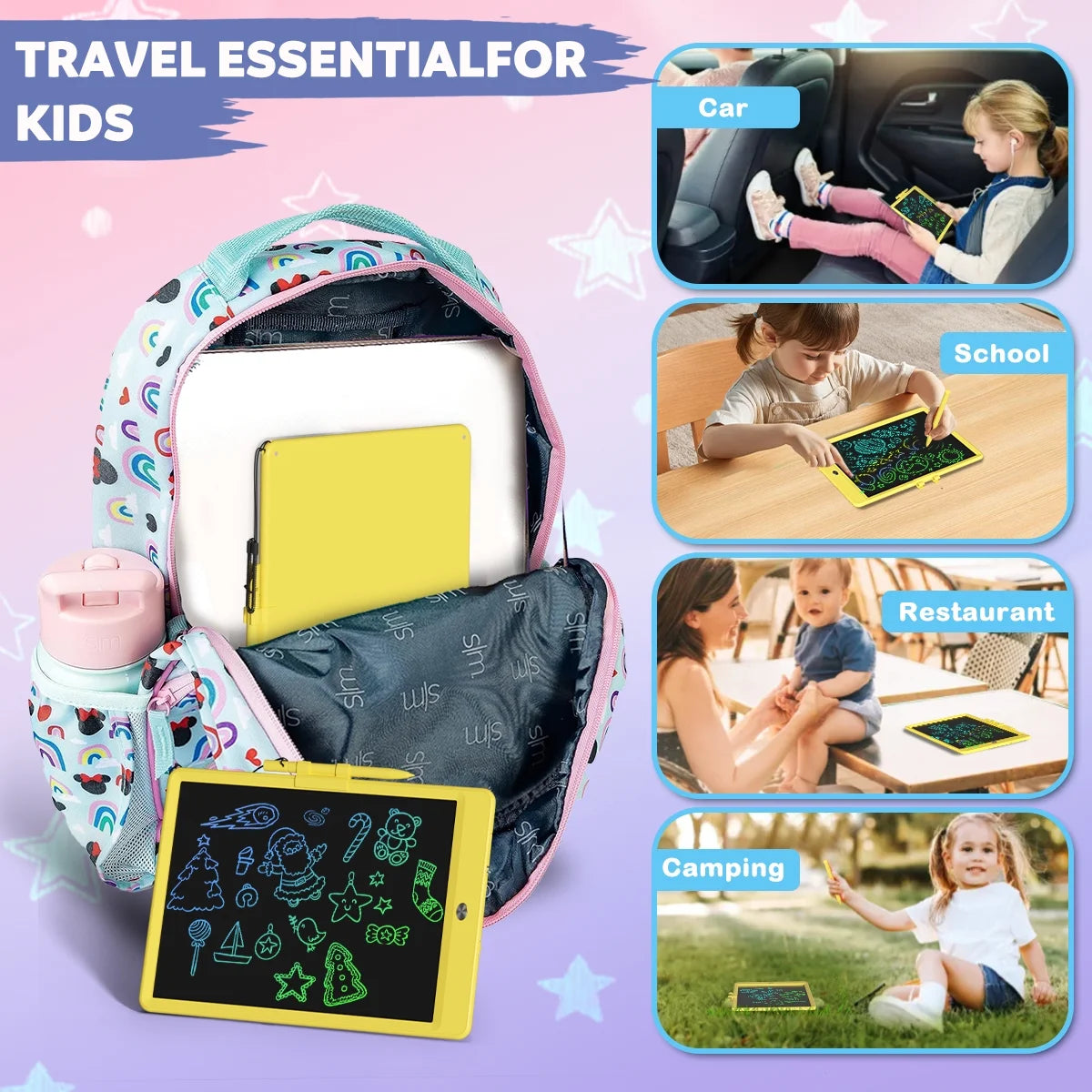 Colorful Doodle Board Drawing Tablet Erasable Electronic 10 Inch