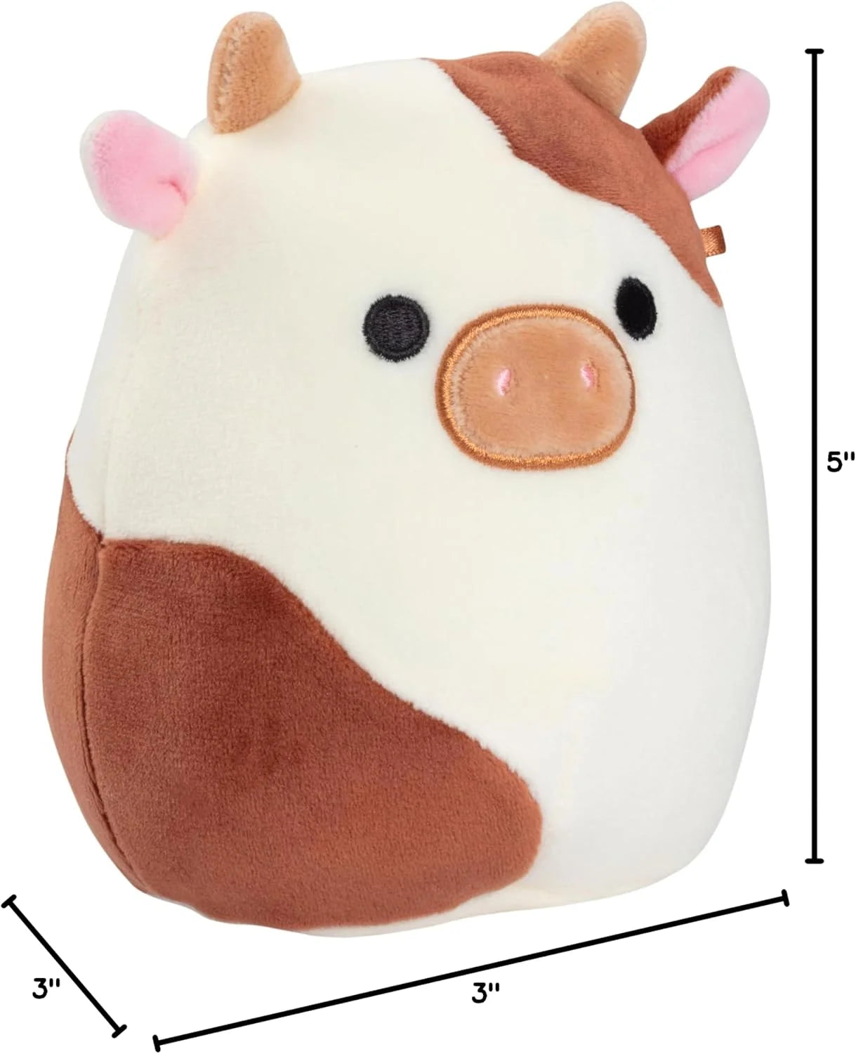 Original 5-Inch Ronnie the Brown Cow - Official Jazwares Plush - Collectible Soft & Squishy Mini Stuffed Animal Toy - Add to Your Squad - Gift for Kids, Girls & Boys