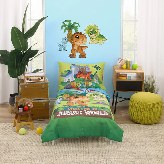 Welcome to Jurassic World 4 Piece Toddler Bed Set