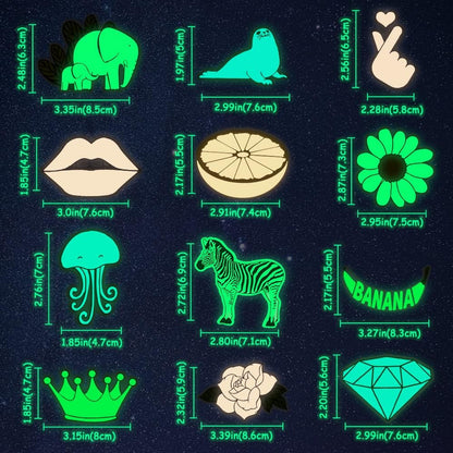Glow in the Dark Stickers for Wall Stickers for Kids Glow in Dark Stickers for Decor Kids Bedroom Stocking Stuffers 30Pcs